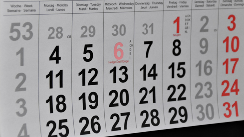 A picture of a calendar